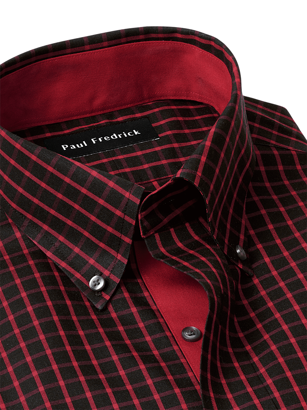 Alternate Image of Non-iron Cotton Check Dress Shirt With Contrast Trim-6