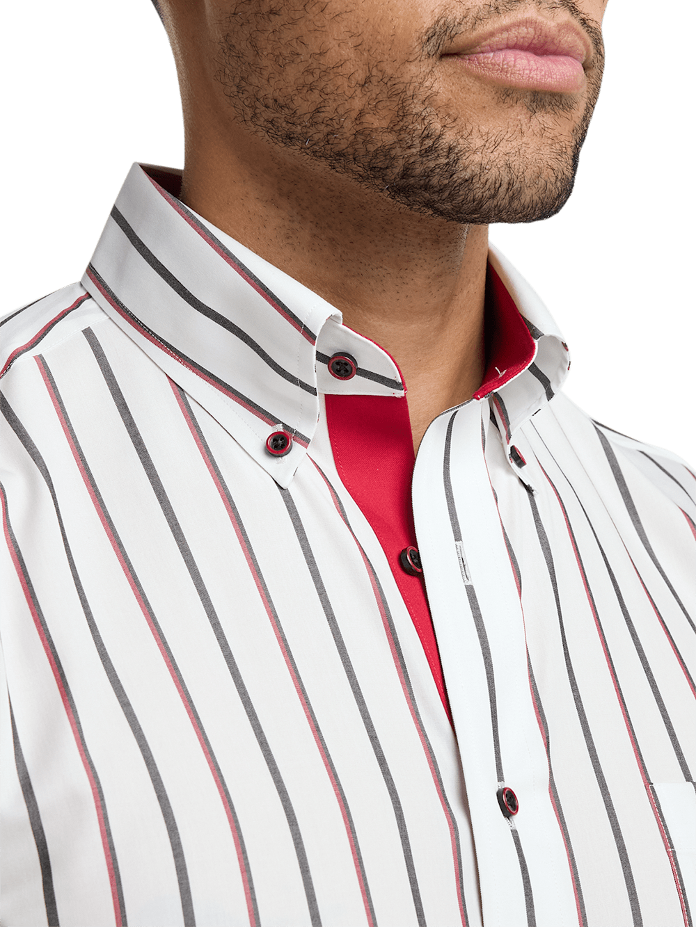 Alternate Image of Non-iron Cotton Stripe Dress Shirt With Contrast Trim-2