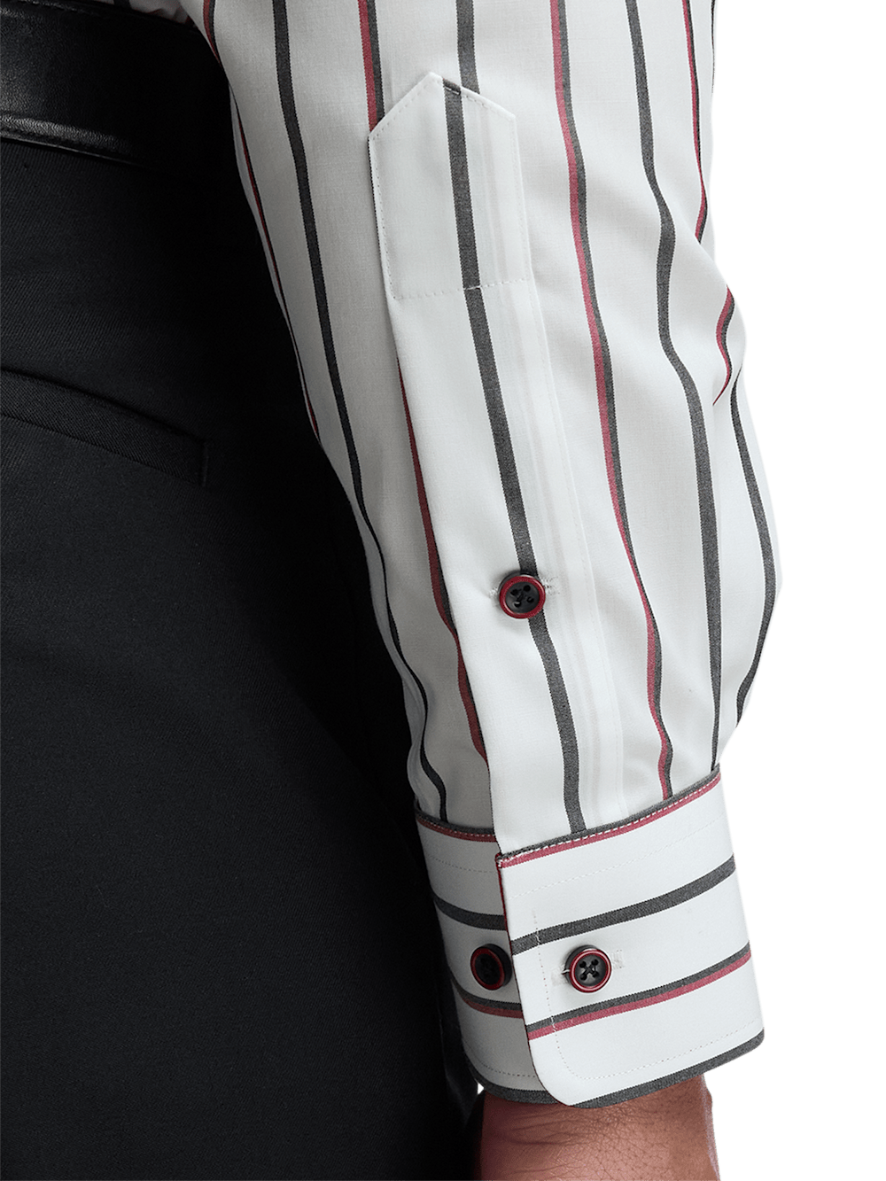 Alternate Image of Non-iron Cotton Stripe Dress Shirt With Contrast Trim-3