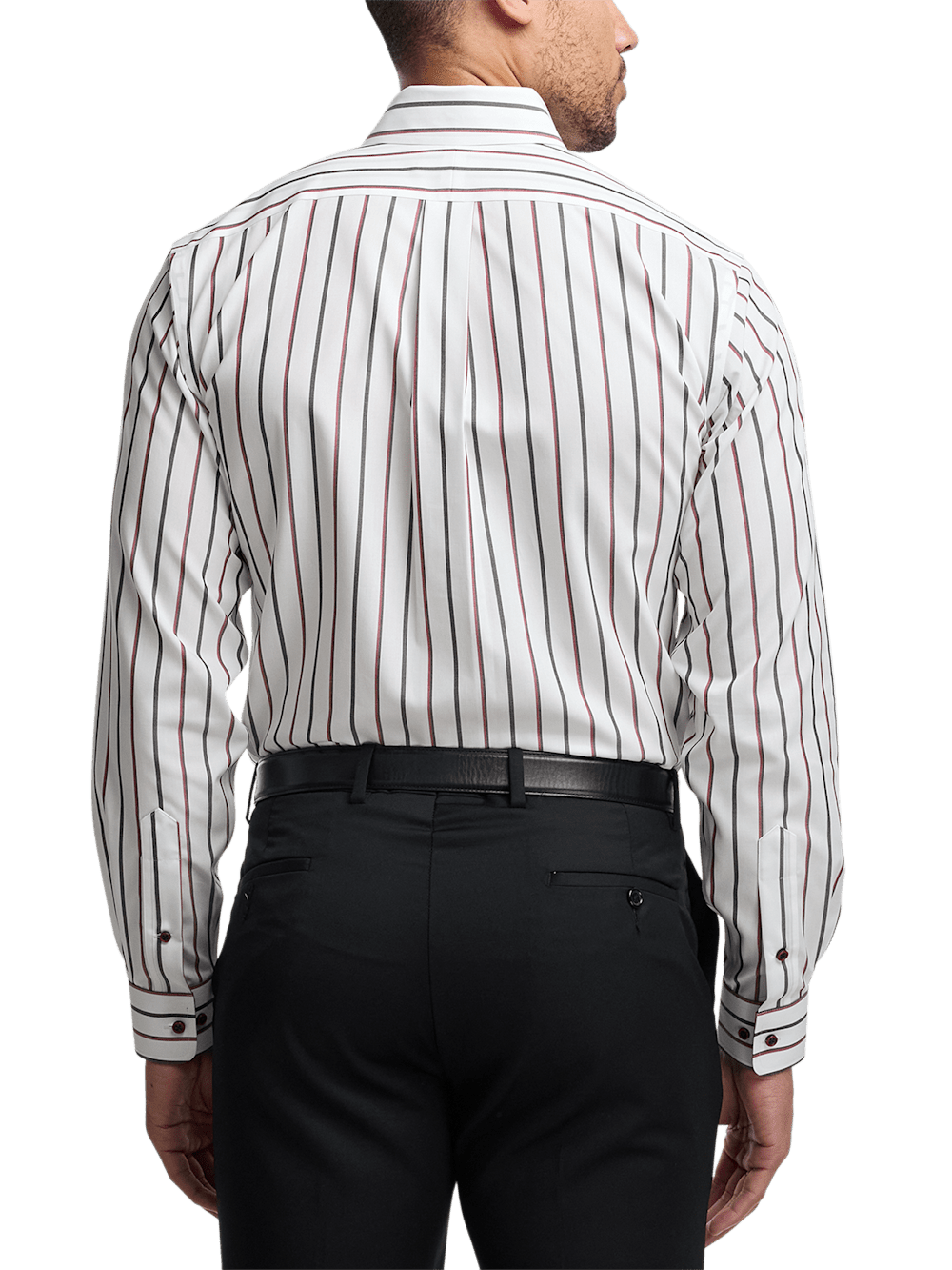 Alternate Image of Non-iron Cotton Stripe Dress Shirt With Contrast Trim-4