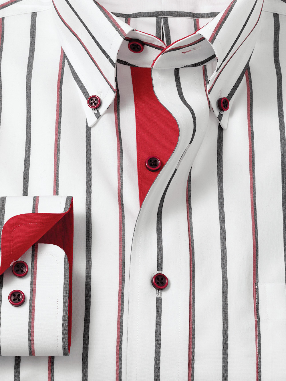 Alternate Image of Non-iron Cotton Stripe Dress Shirt With Contrast Trim-5