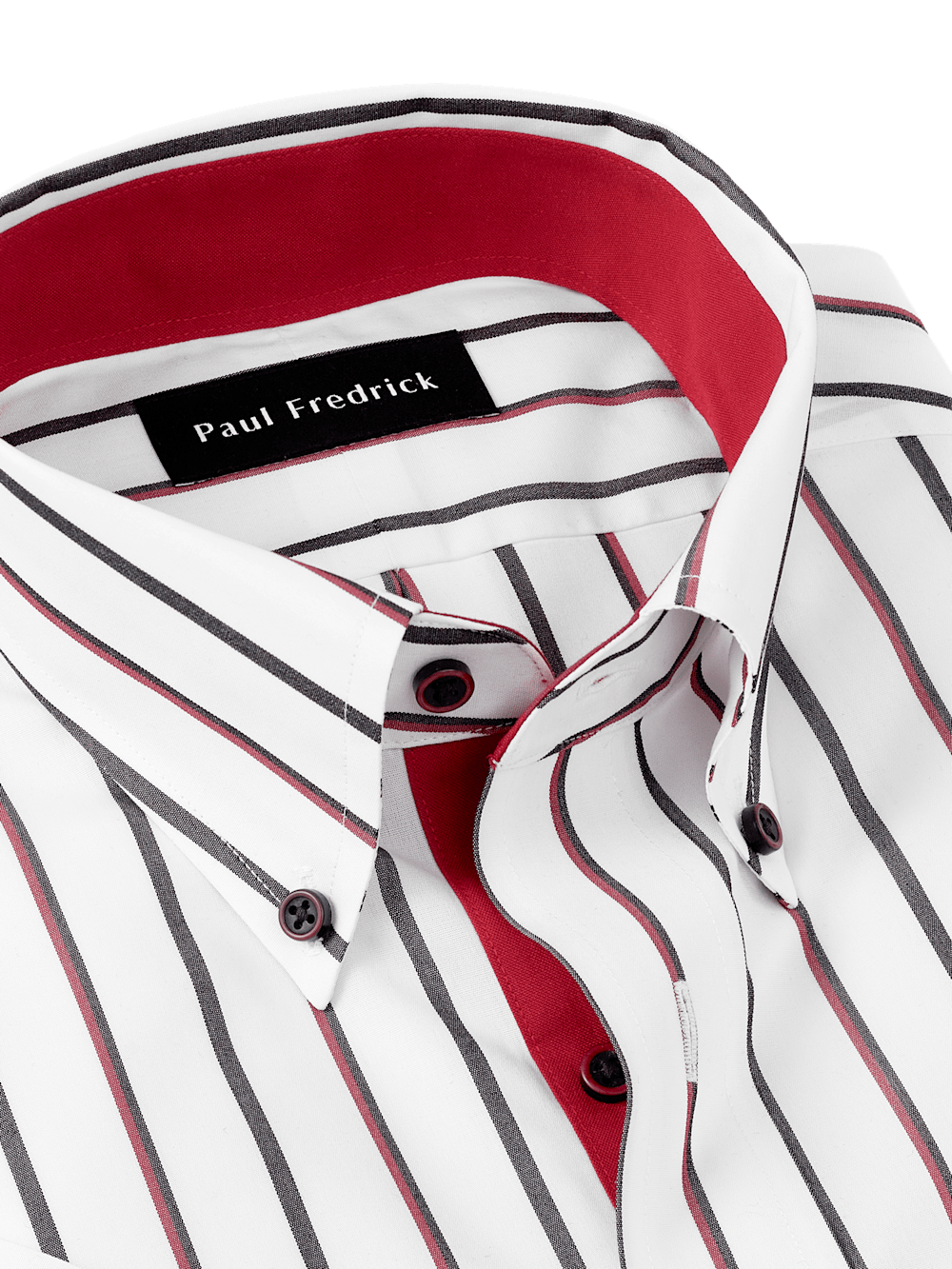 Alternate Image of Non-iron Cotton Stripe Dress Shirt With Contrast Trim-6