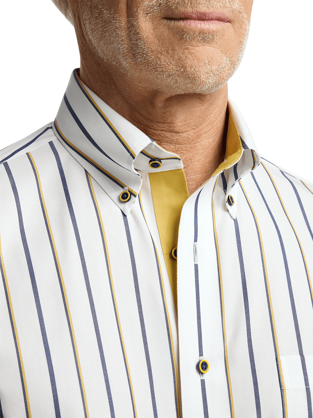 Alternate Image of Non-iron Cotton Stripe Dress Shirt With Contrast Trim-2