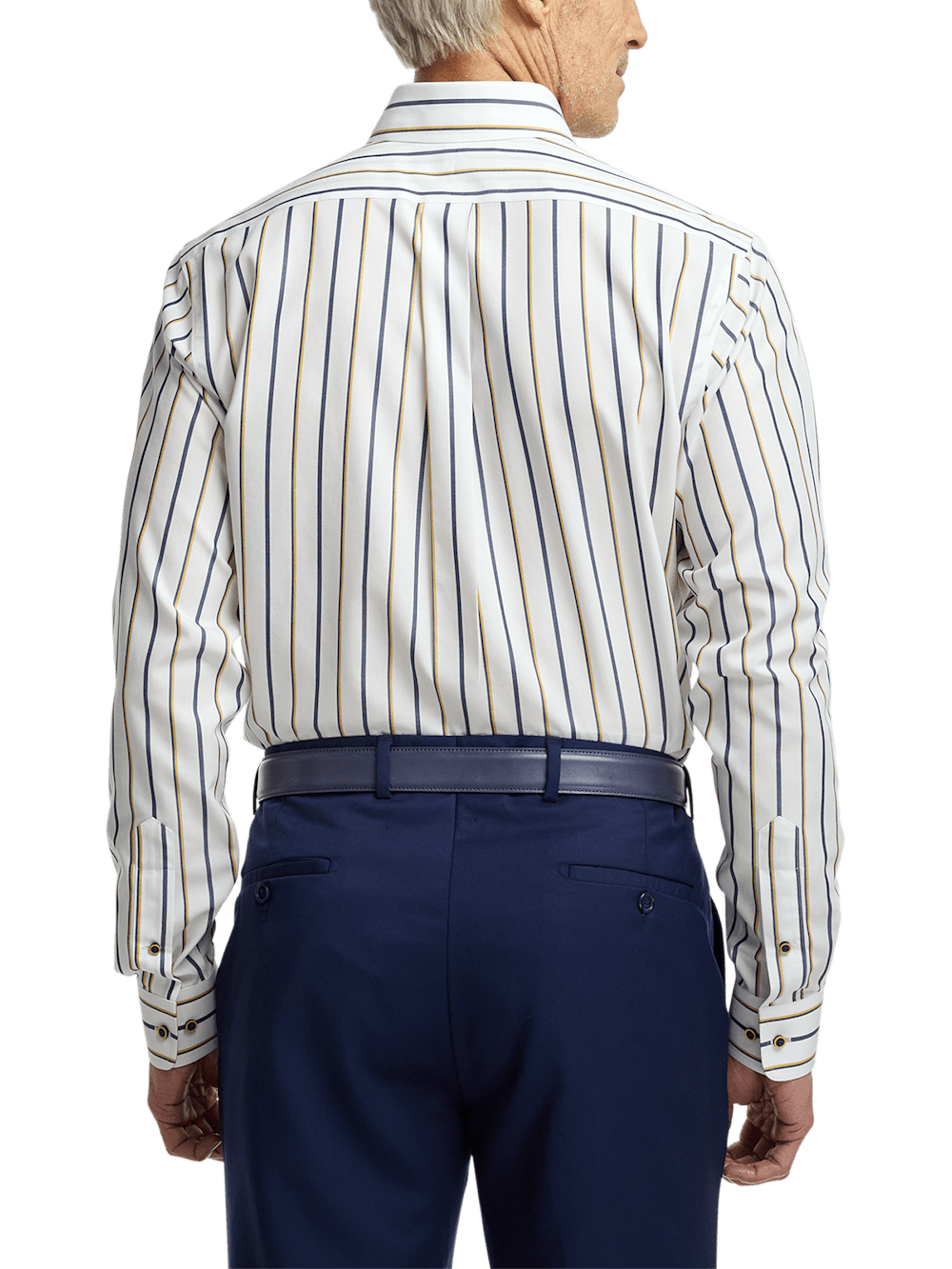 Alternate Image of Non-iron Cotton Stripe Dress Shirt With Contrast Trim-4