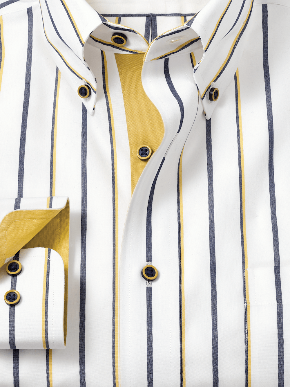 Alternate Image of Non-iron Cotton Stripe Dress Shirt With Contrast Trim-5