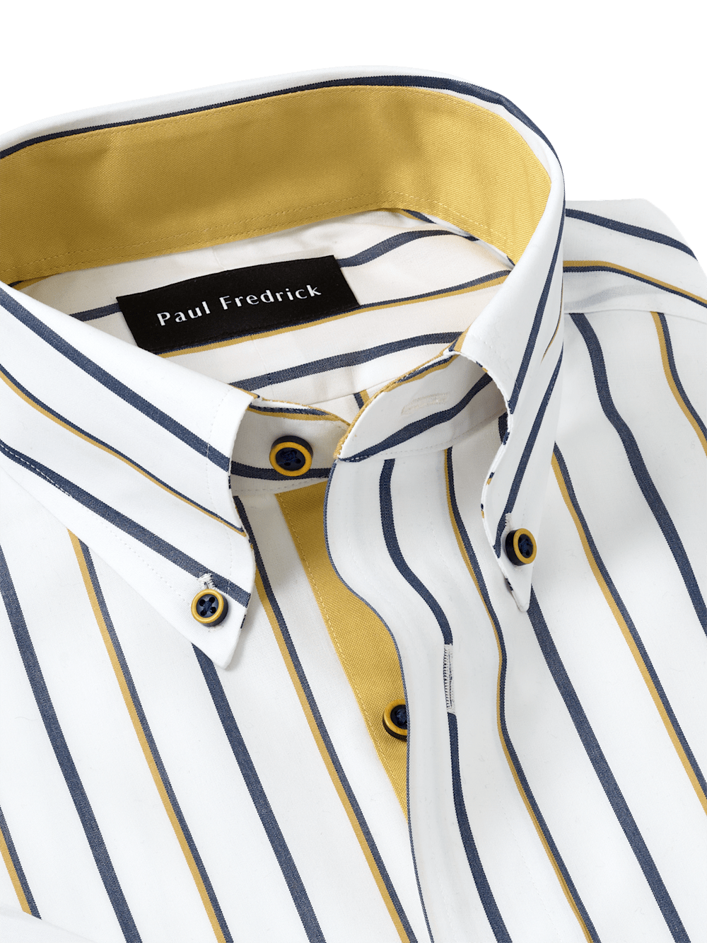 Alternate Image of Non-iron Cotton Stripe Dress Shirt With Contrast Trim-6