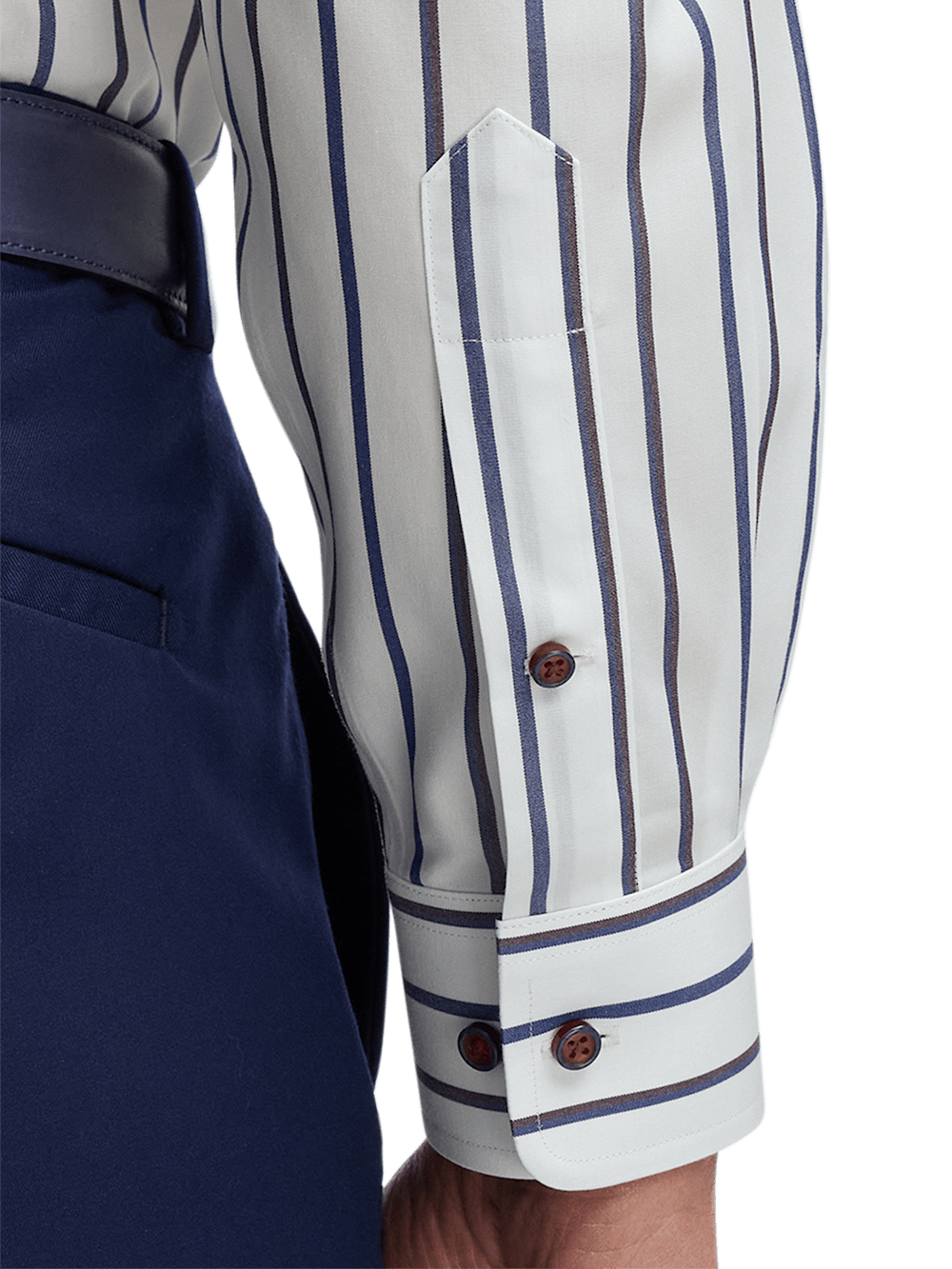 Alternate Image of Non-iron Cotton Stripe Dress Shirt With Contrast Trim-3