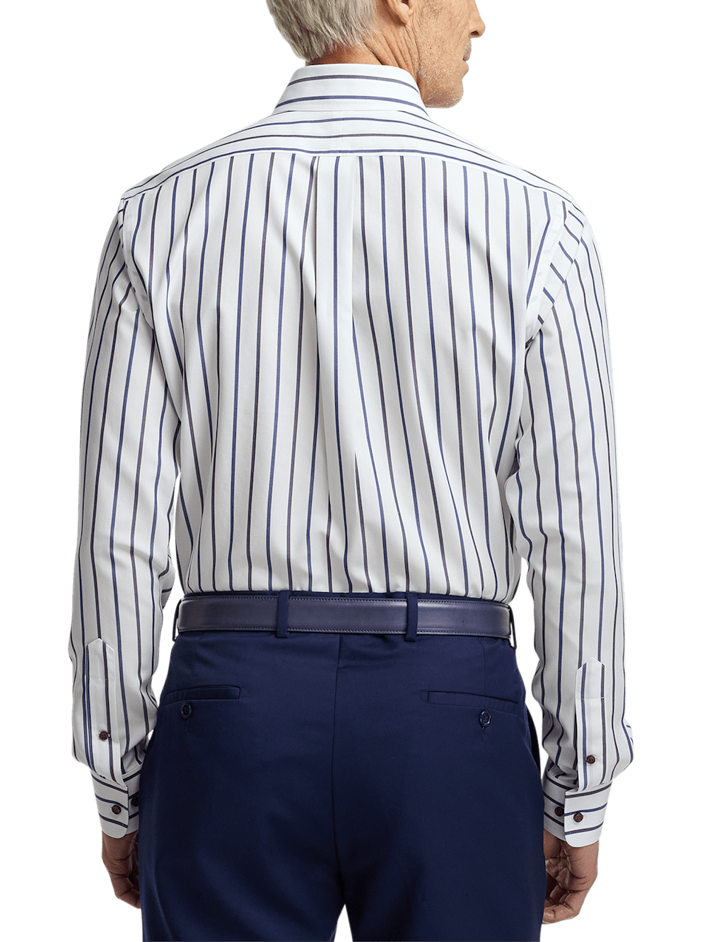 Alternate Image of Non-iron Cotton Stripe Dress Shirt With Contrast Trim-4