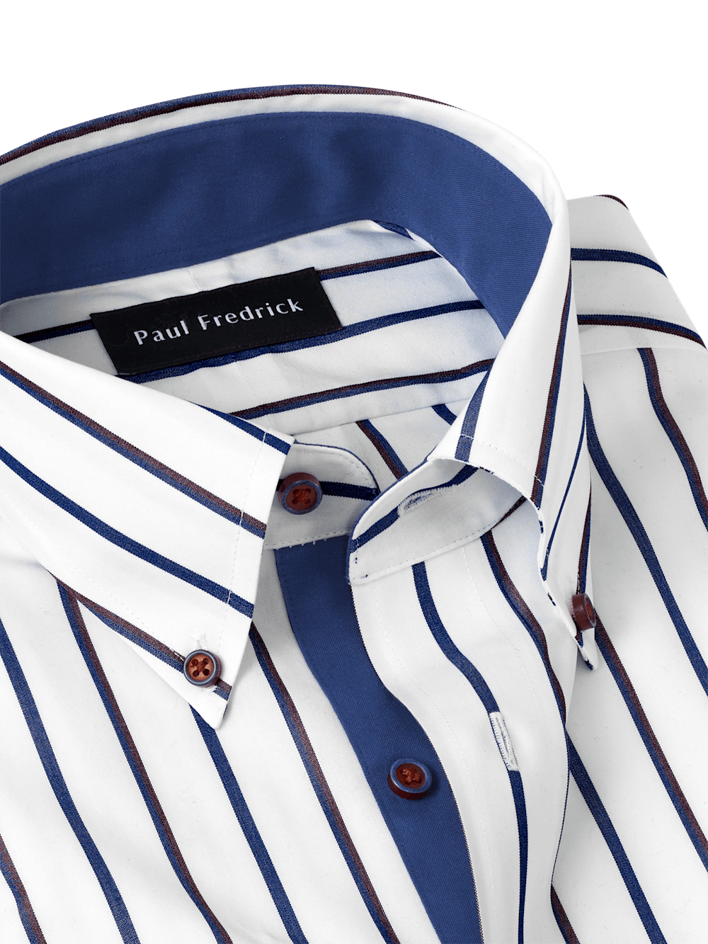 Alternate Image of Non-iron Cotton Stripe Dress Shirt With Contrast Trim-6