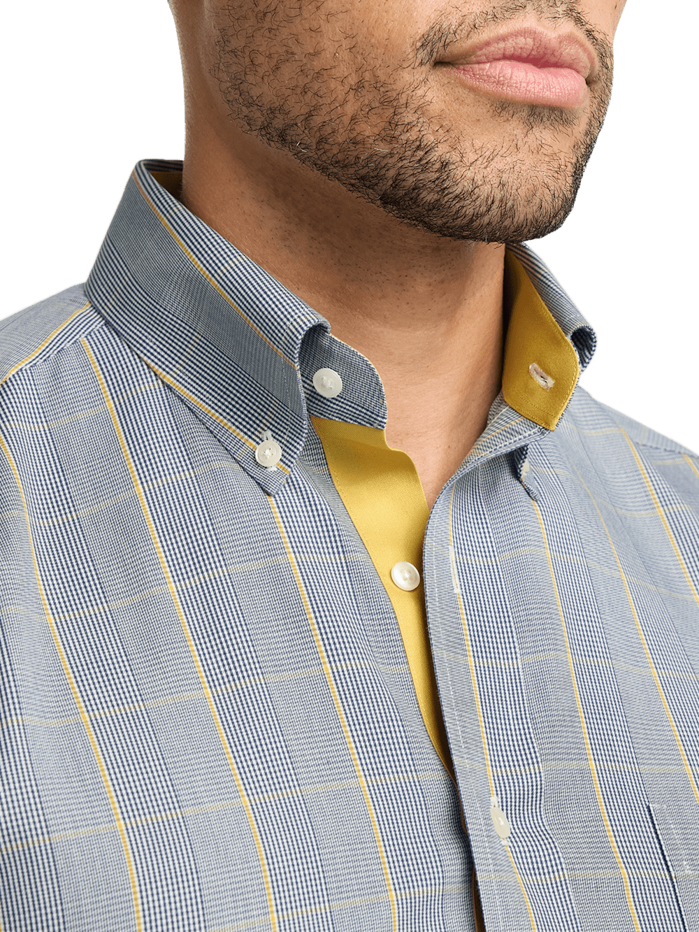 Alternate Image of Non-iron Cotton Glen Plaid Dress Shirt With Contrast Trim-2