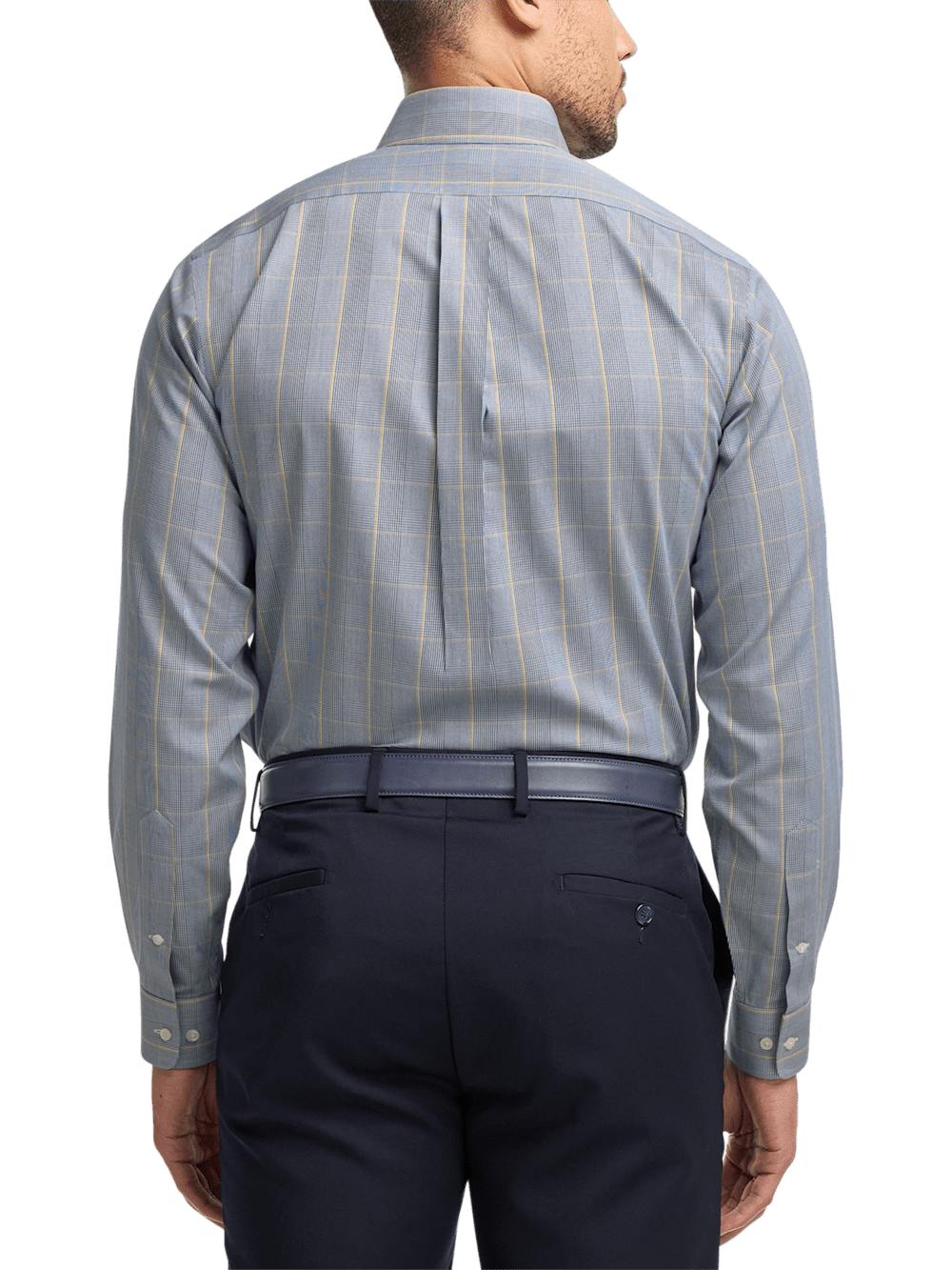 Alternate Image of Non-iron Cotton Glen Plaid Dress Shirt With Contrast Trim-4