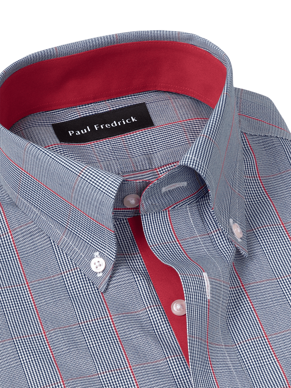 Alternate Image of Non-iron Cotton Glen Plaid Dress Shirt With Contrast Trim-6