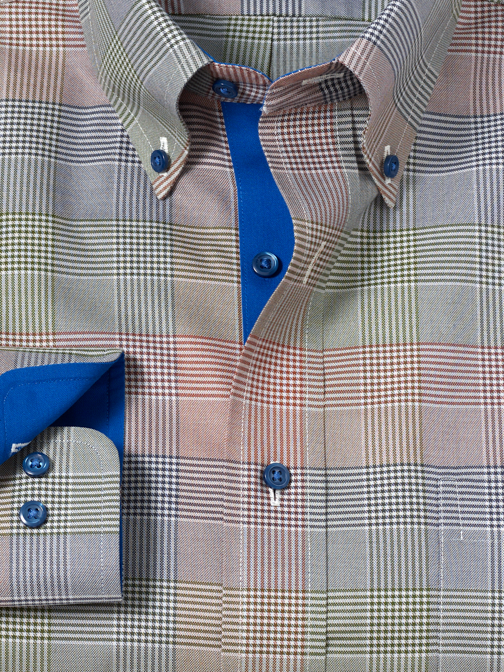 Alternate Image of Non-iron Cotton Plaid Dress Shirt With Contrast Trim-5