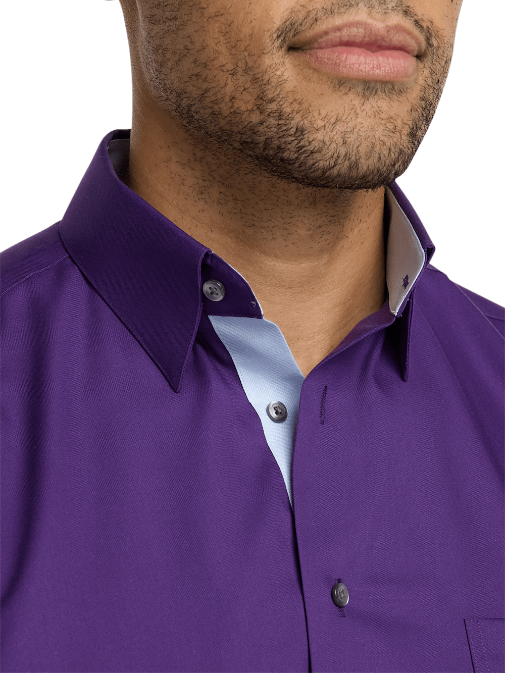 Alternate Image of Non-iron Cotton Solid Dress Shirt With Contrast Trim-2