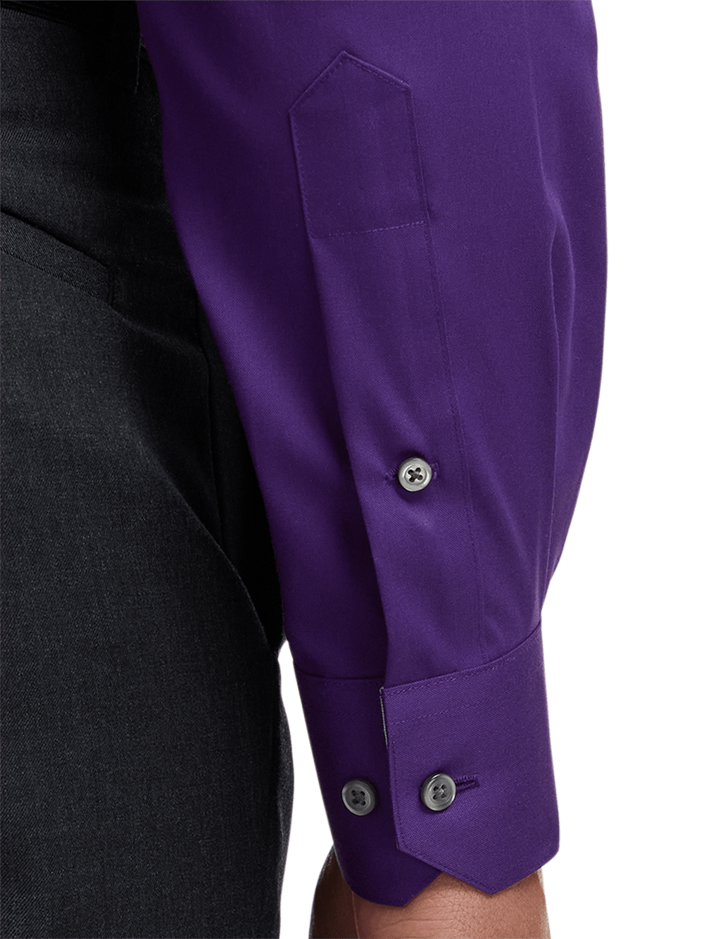 Alternate Image of Non-iron Cotton Solid Dress Shirt With Contrast Trim-3