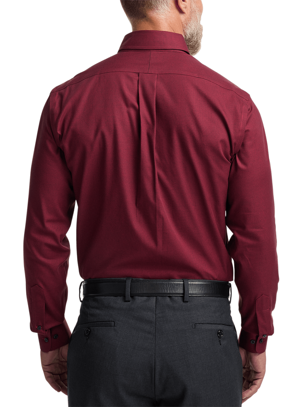 Alternate Image of Non-iron Cotton Houndstooth Dress Shirt With Contrast Trim-4