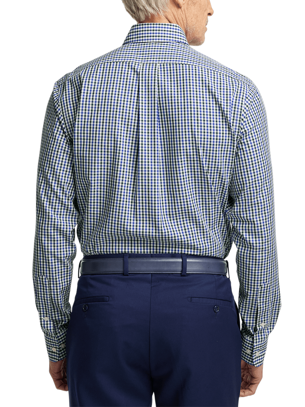 Alternate Image of Non-iron Cotton Gingham Dress Shirt With Contrast Trim-4