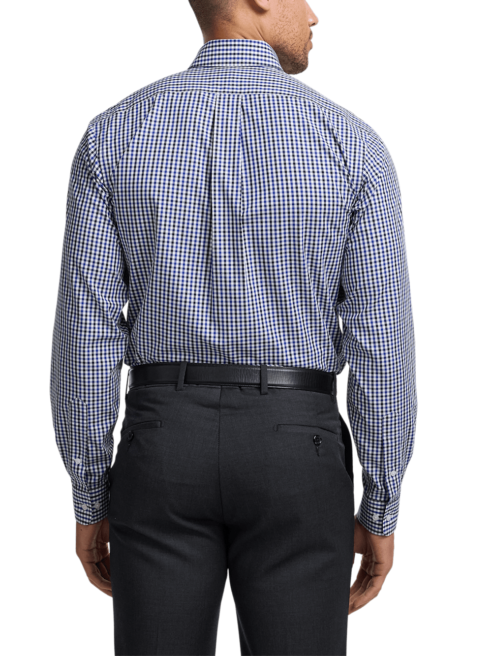 Alternate Image of Non-iron Cotton Gingham Dress Shirt With Contrast Trim-4