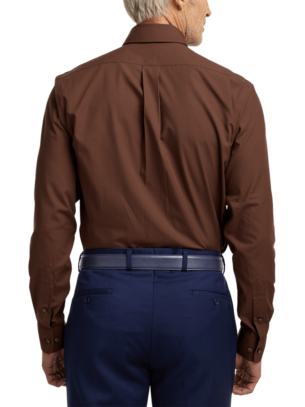 Alternate Image of Non-iron Cotton Solid Dress Shirt With Contrast Trim-4