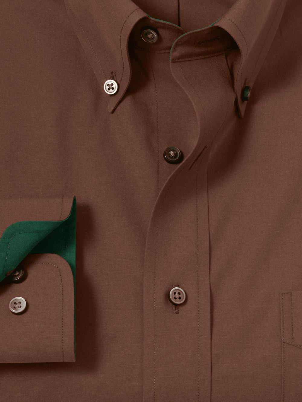 Alternate Image of Non-iron Cotton Solid Dress Shirt With Contrast Trim-5