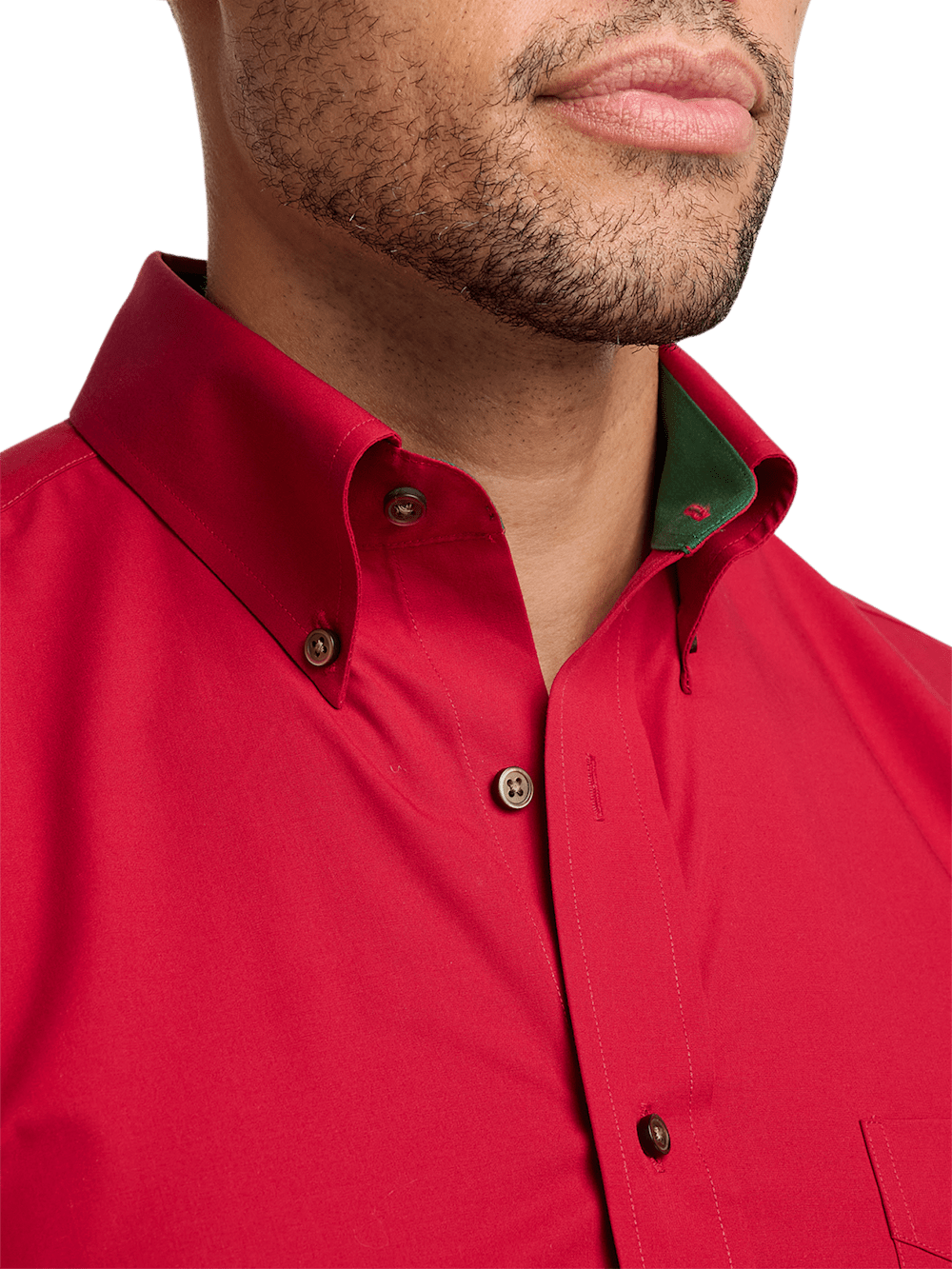 Alternate Image of Non-iron Cotton Solid Dress Shirt With Contrast Trim-2