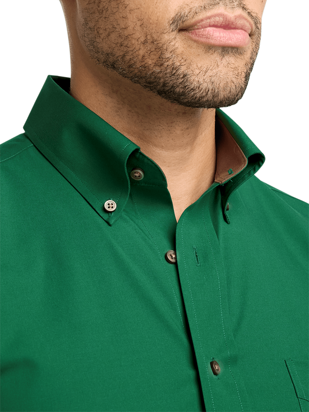 Alternate Image of Non-iron Cotton Solid Dress Shirt With Contrast Trim-2