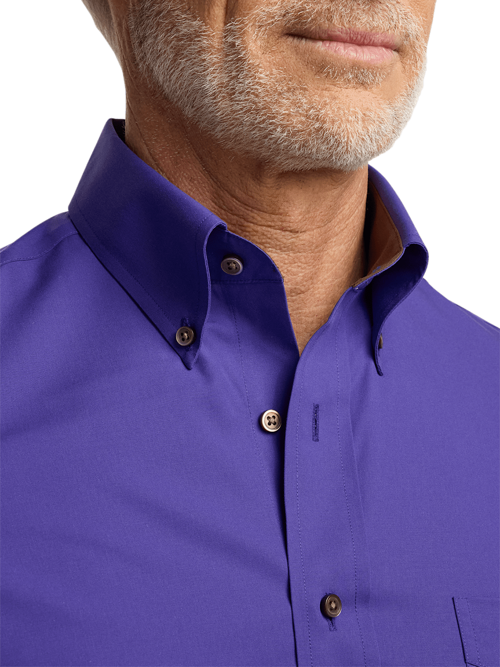 Alternate Image of Non-iron Cotton Solid Dress Shirt With Contrast Trim-2