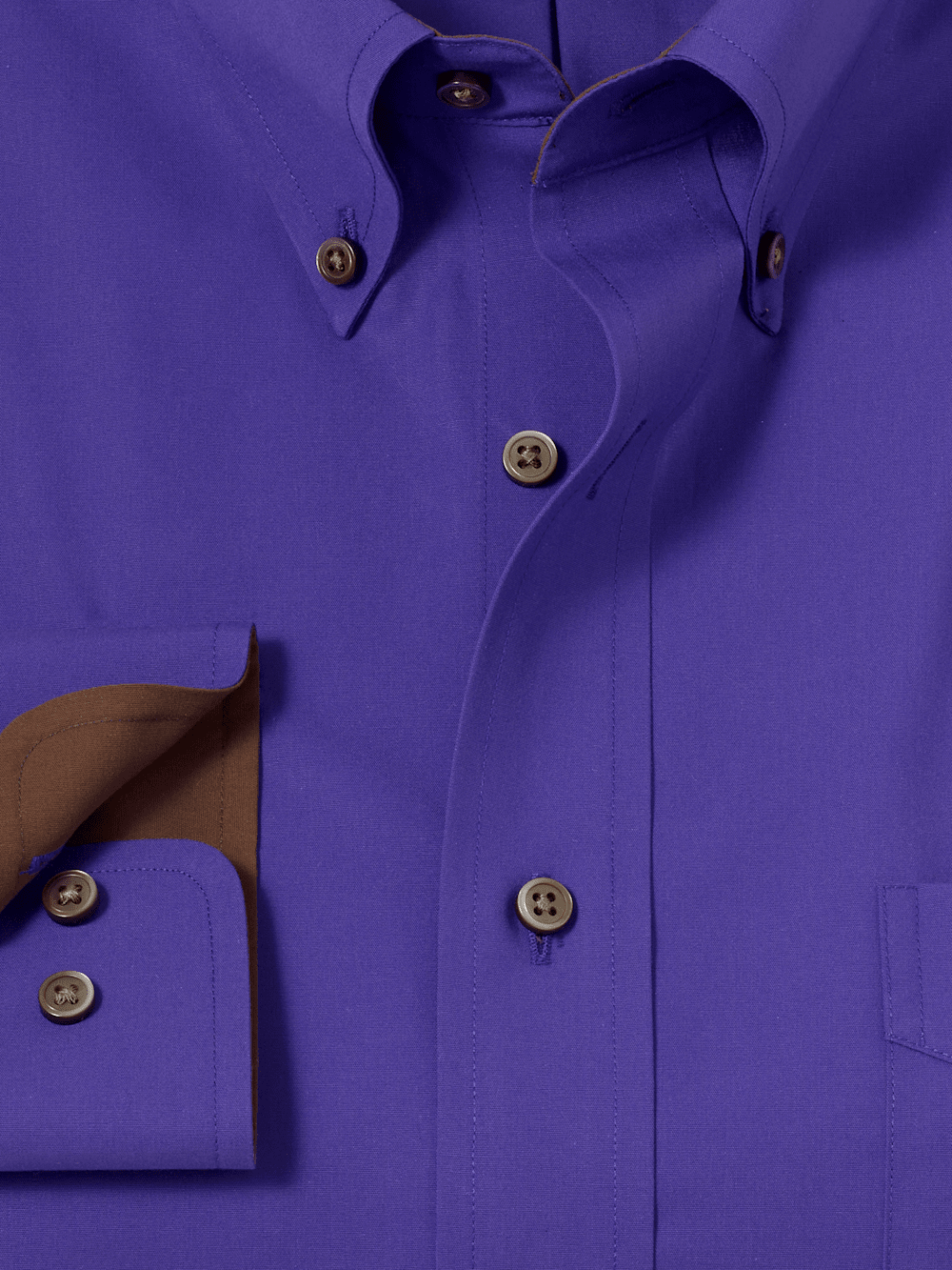 Alternate Image of Non-iron Cotton Solid Dress Shirt With Contrast Trim-5