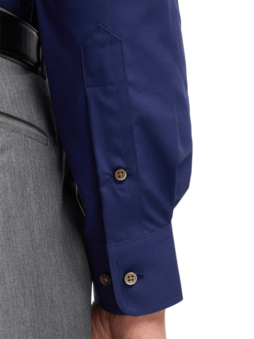 Alternate Image of Non-iron Cotton Solid Dress Shirt With Contrast Trim-3