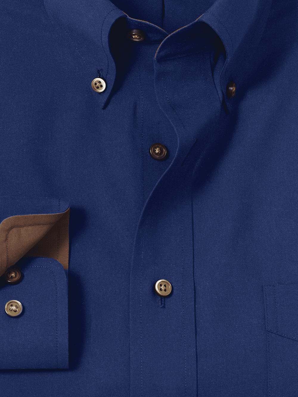 Alternate Image of Non-iron Cotton Solid Dress Shirt With Contrast Trim-5