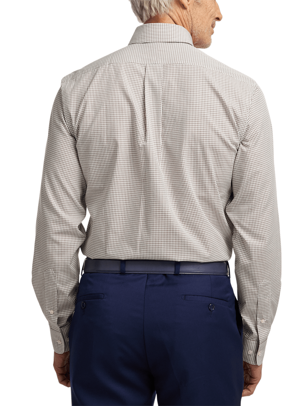 Alternate Image of Non-iron Cotton Check Dress Shirt With Contrast Trim-4