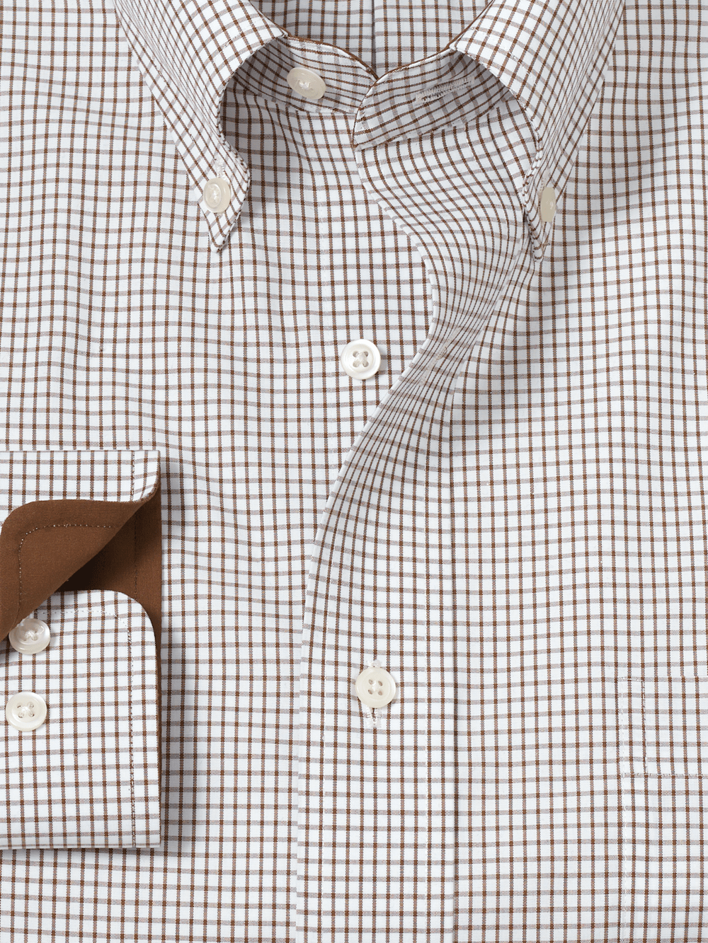 Alternate Image of Non-iron Cotton Check Dress Shirt With Contrast Trim-5