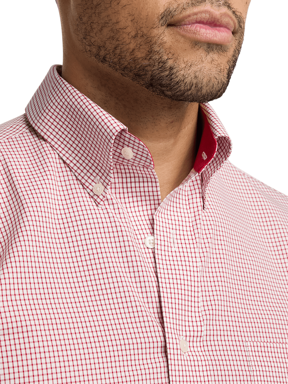 Alternate Image of Non-iron Cotton Check Dress Shirt With Contrast Trim-2