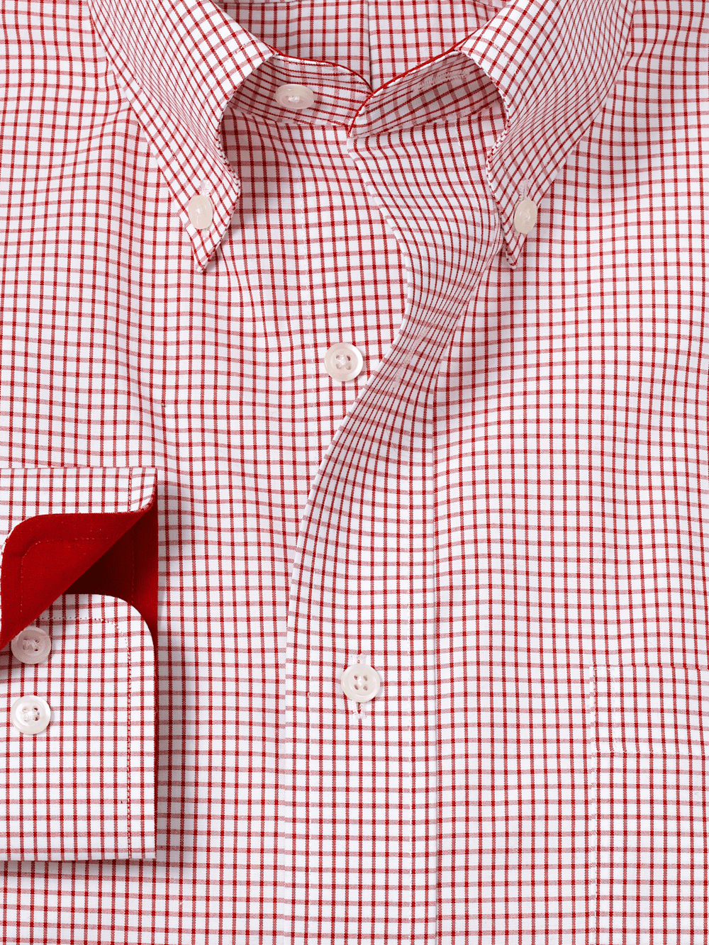 Alternate Image of Non-iron Cotton Check Dress Shirt With Contrast Trim-5