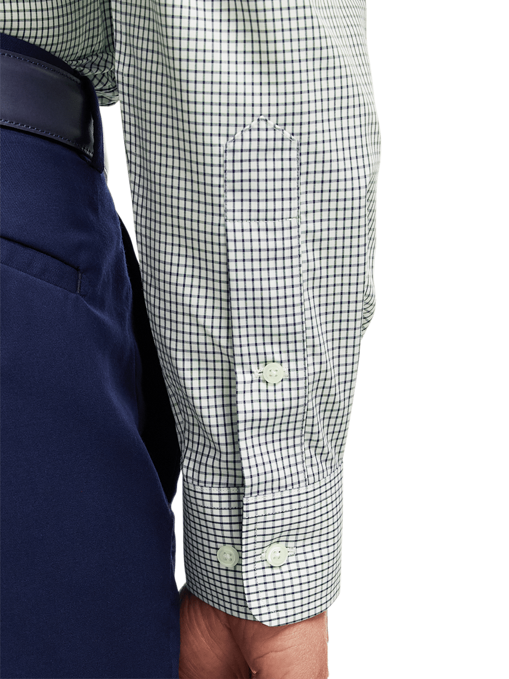 Alternate Image of Non-iron Cotton Check Dress Shirt With Contrast Trim-3