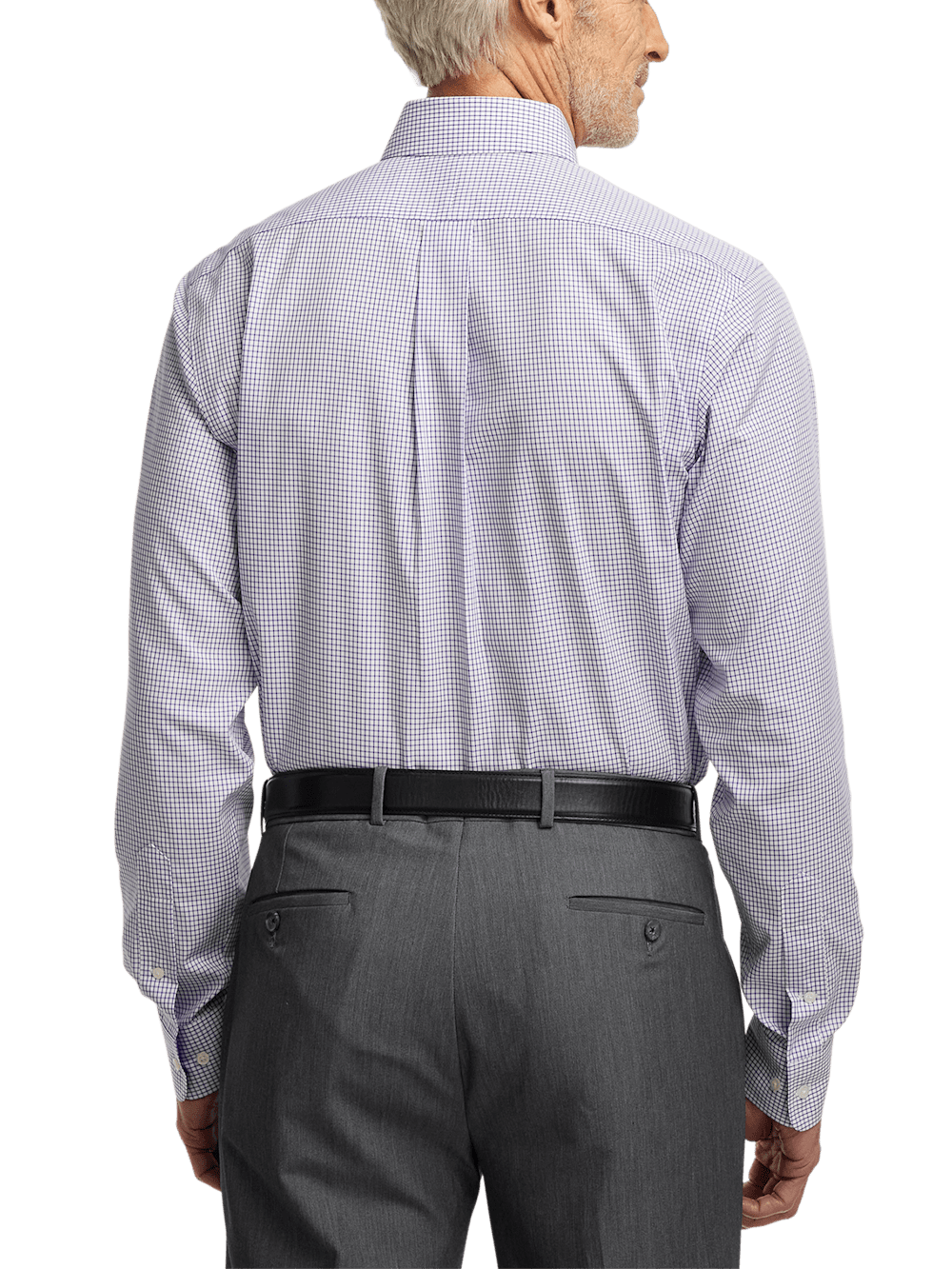 Alternate Image of Non-iron Cotton Check Dress Shirt With Contrast Trim-4