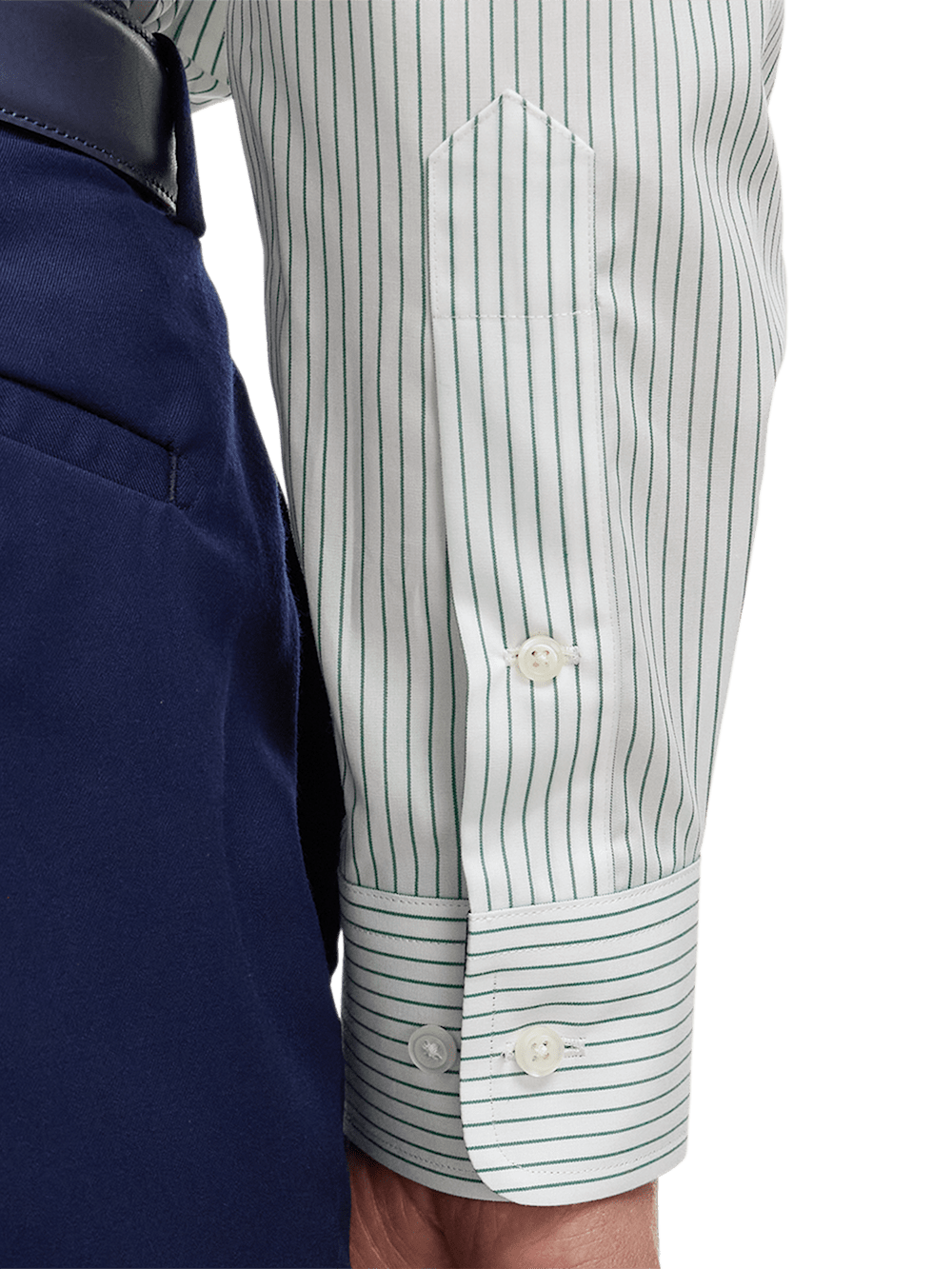 Alternate Image of Non-iron Cotton Stripe Dress Shirt With Contrast Trim-3