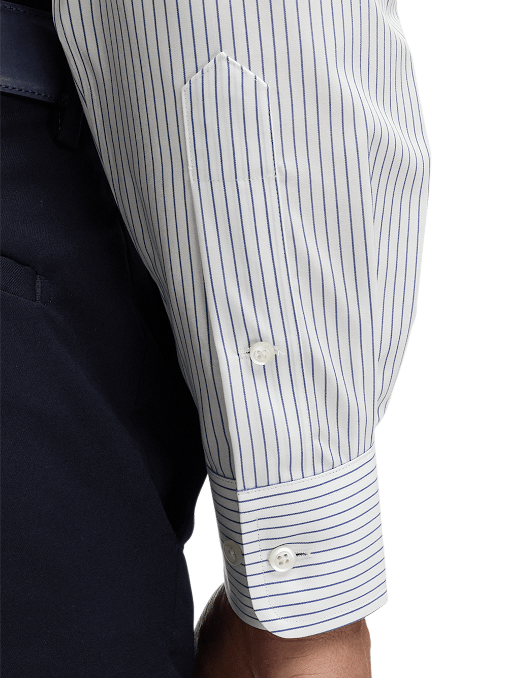 Alternate Image of Non-iron Cotton Stripe Dress Shirt With Contrast Trim-3