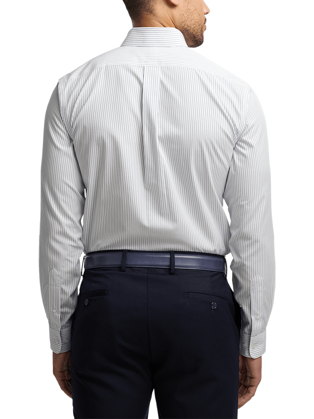 Alternate Image of Non-iron Cotton Stripe Dress Shirt With Contrast Trim-4