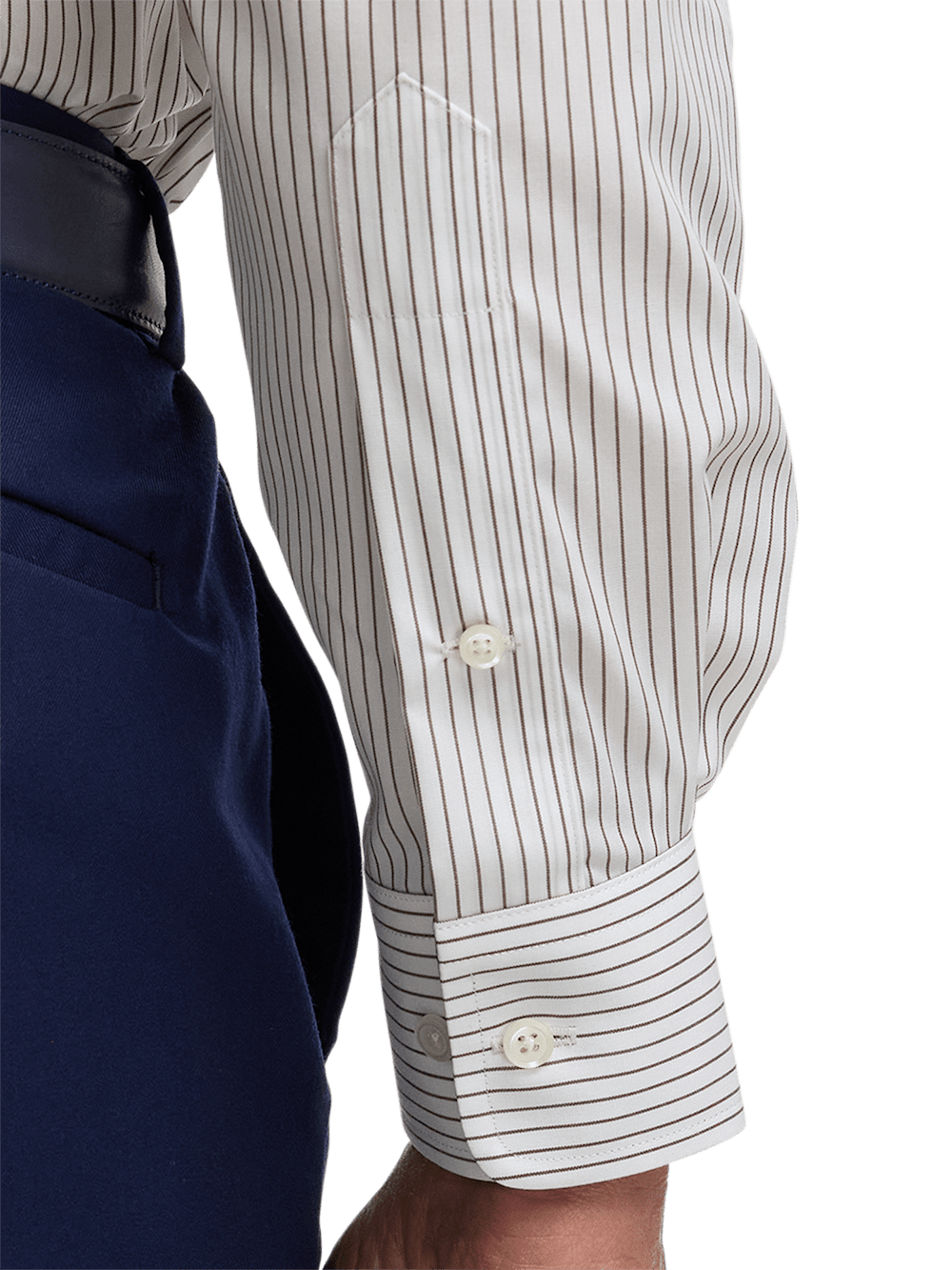 Alternate Image of Non-iron Cotton Stripe Dress Shirt With Contrast Trim-3