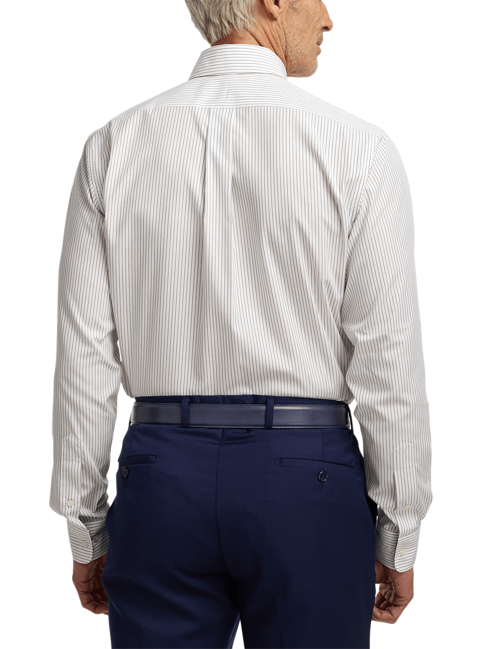 Alternate Image of Non-iron Cotton Stripe Dress Shirt With Contrast Trim-4