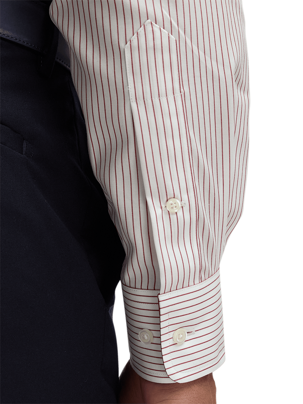 Alternate Image of Non-iron Cotton Stripe Dress Shirt With Contrast Trim-3