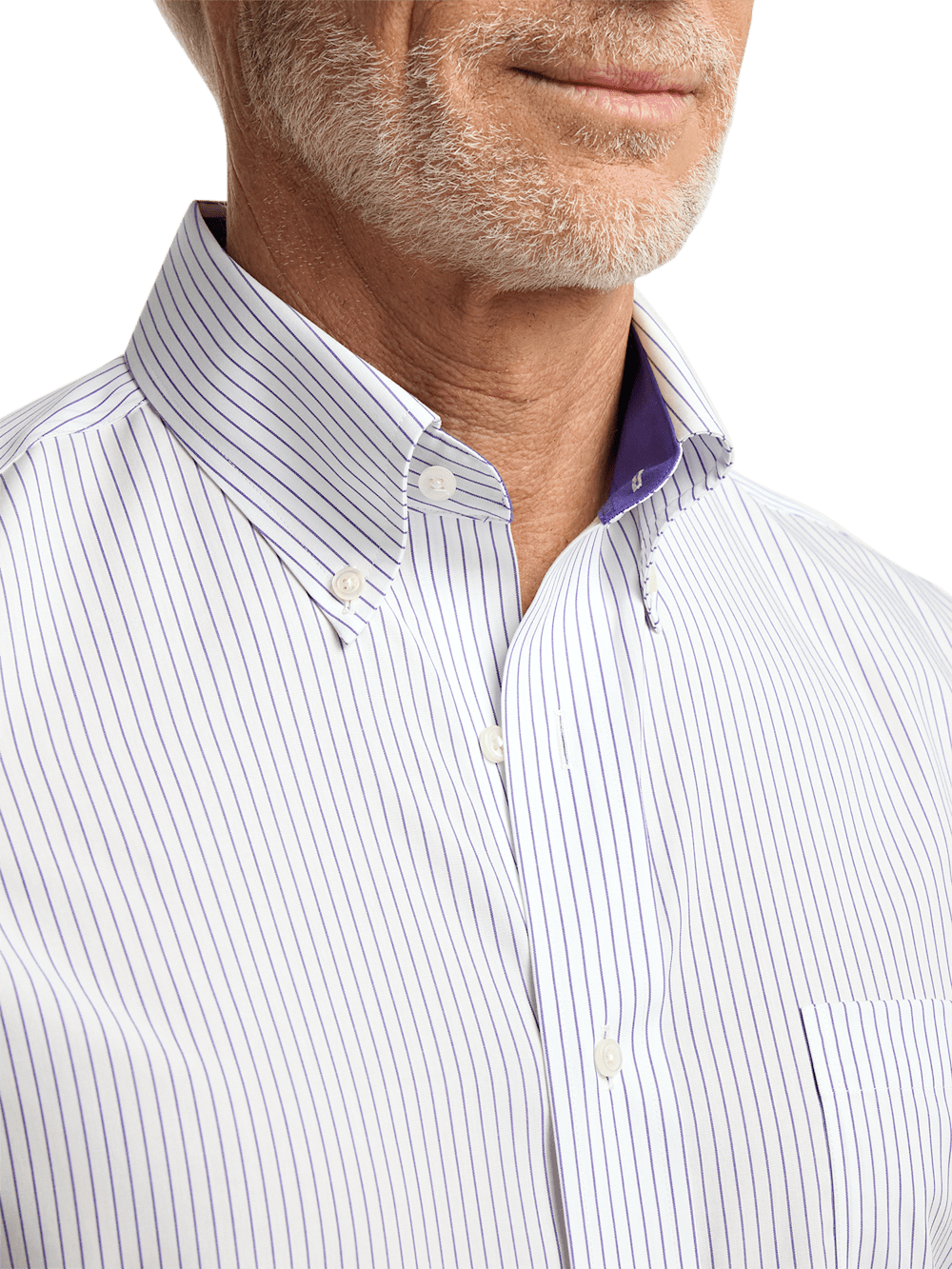 Alternate Image of Non-iron Cotton Stripe Dress Shirt With Contrast Trim-2