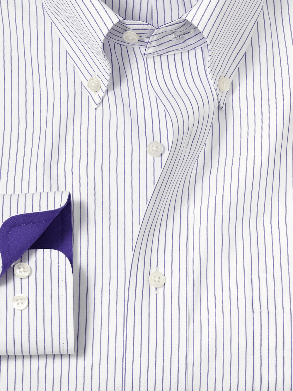 Alternate Image of Non-iron Cotton Stripe Dress Shirt With Contrast Trim-5