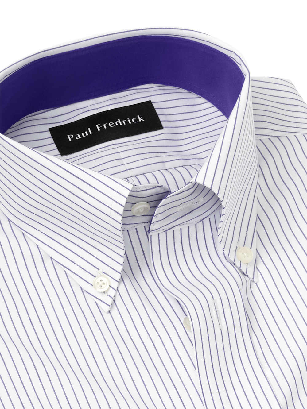 Alternate Image of Non-iron Cotton Stripe Dress Shirt With Contrast Trim-6