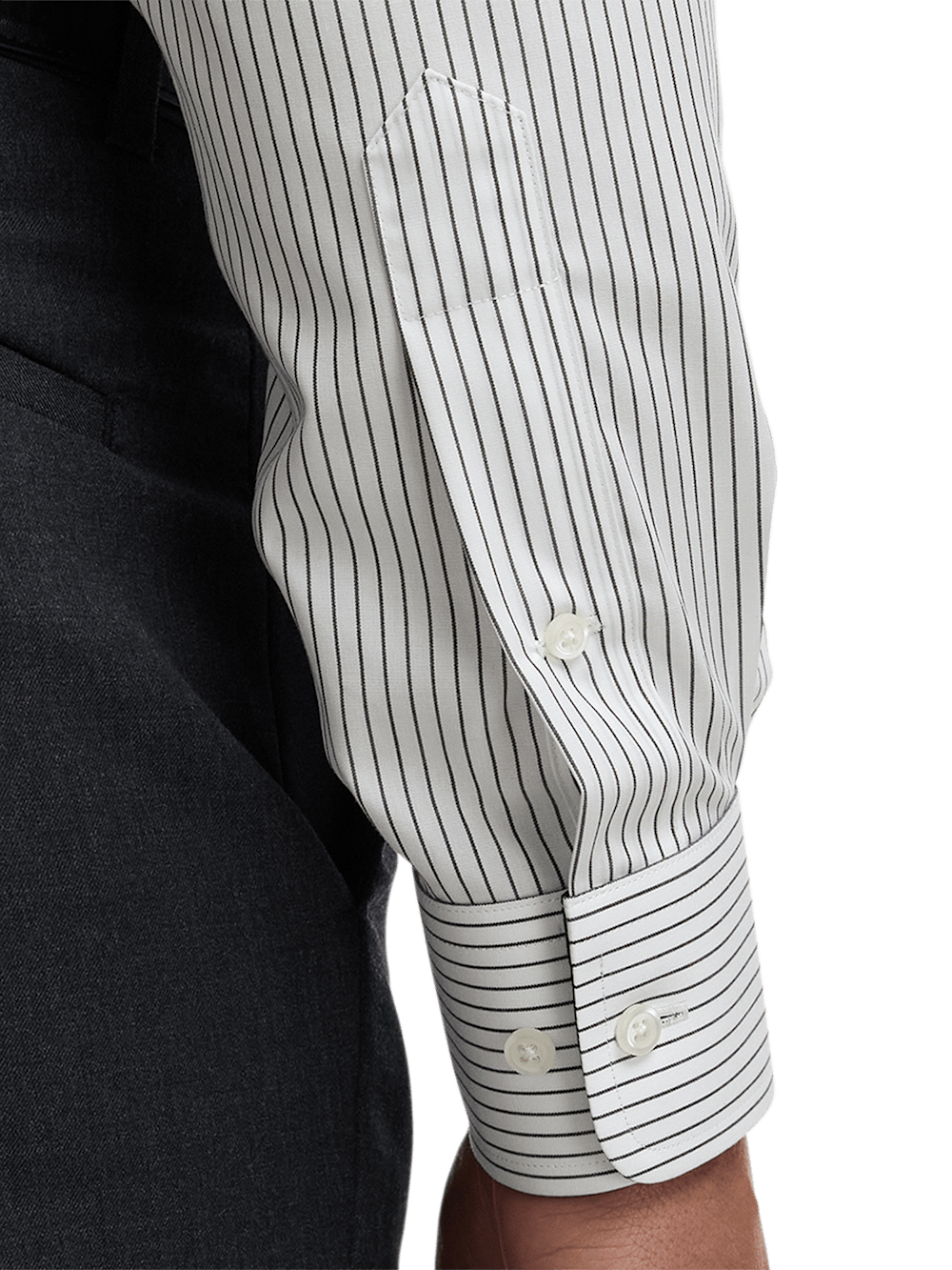 Alternate Image of Non-iron Cotton Stripe Dress Shirt With Contrast Trim-3