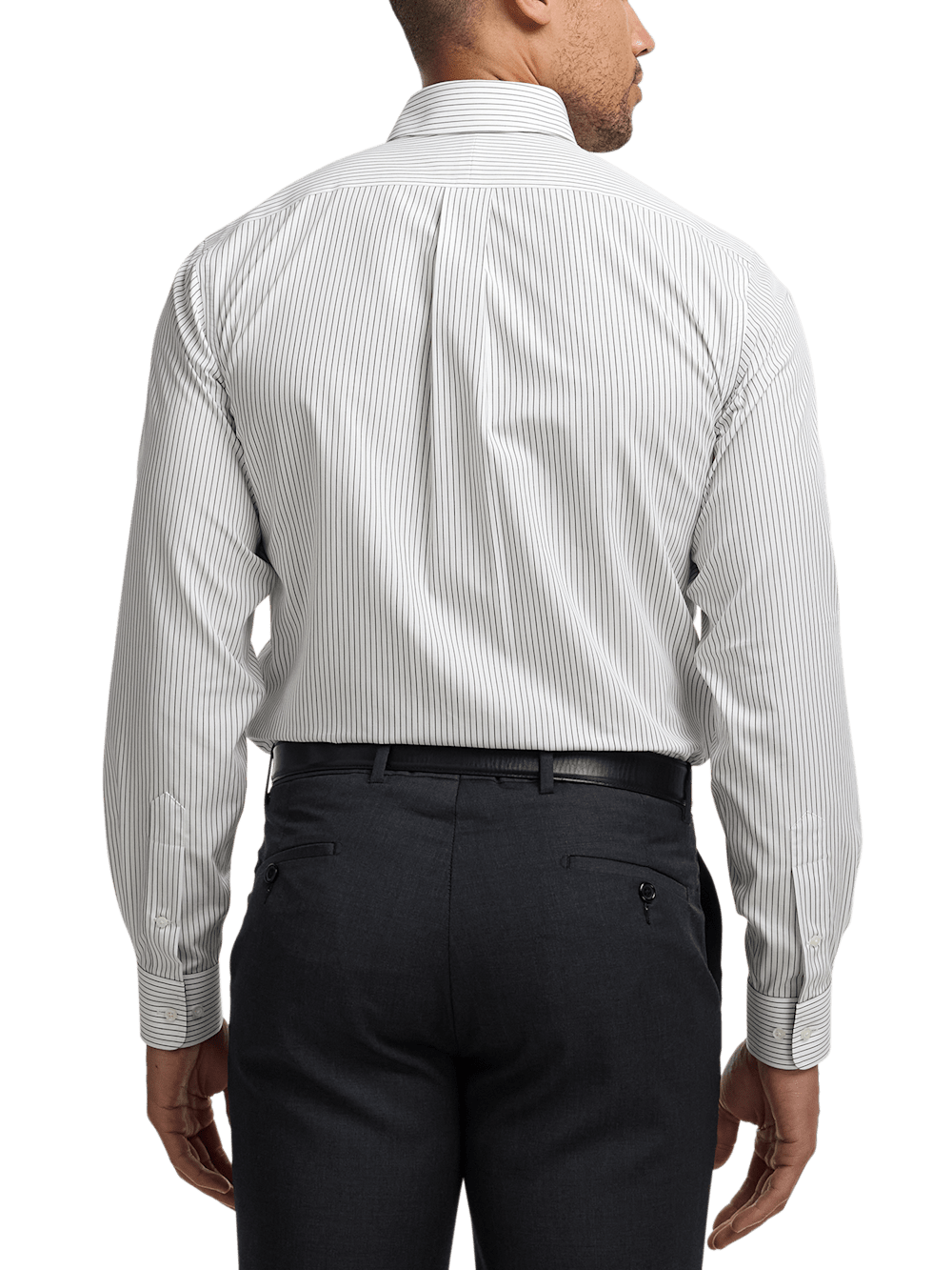 Alternate Image of Non-iron Cotton Stripe Dress Shirt With Contrast Trim-4