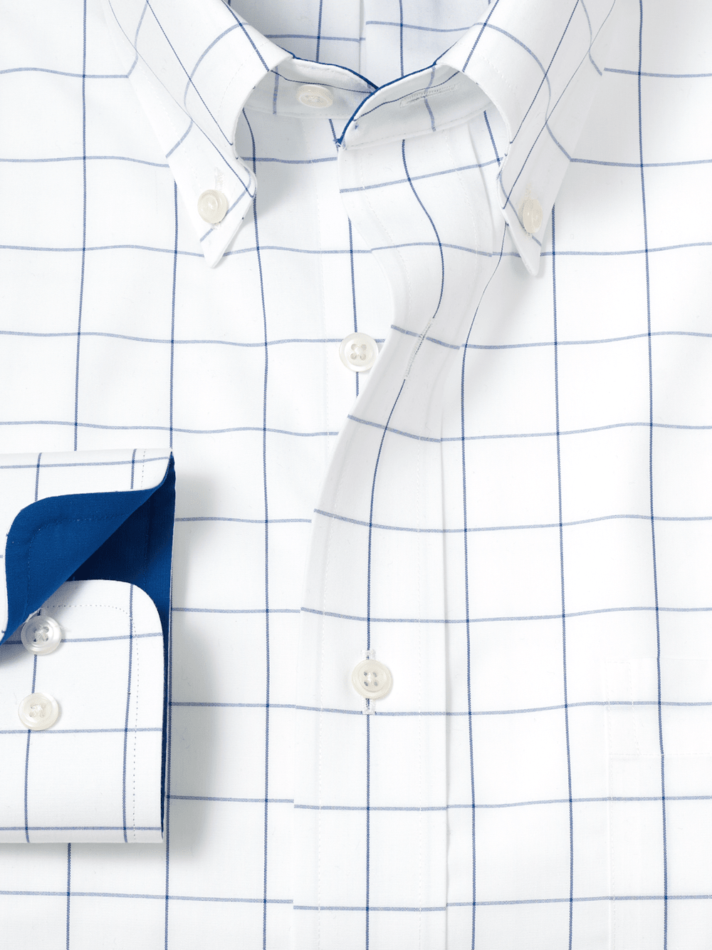 Alternate Image of Non-iron Cotton Windowpane Dress Shirt With Contrast Trim-5