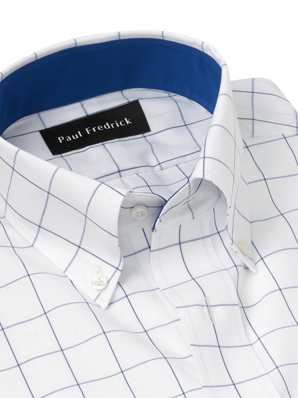 Alternate Image of Non-iron Cotton Windowpane Dress Shirt With Contrast Trim-6