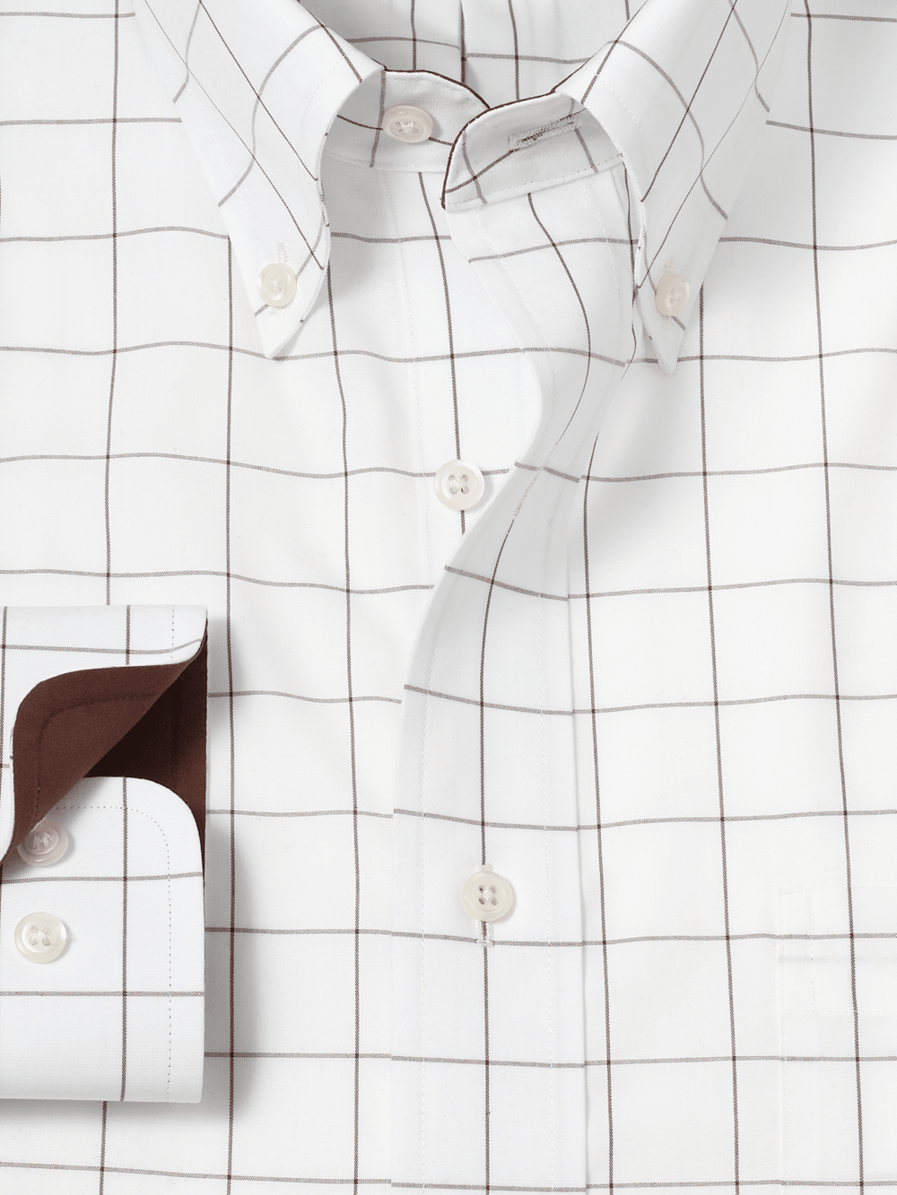 Alternate Image of Non-iron Cotton Windowpane Dress Shirt With Contrast Trim-5